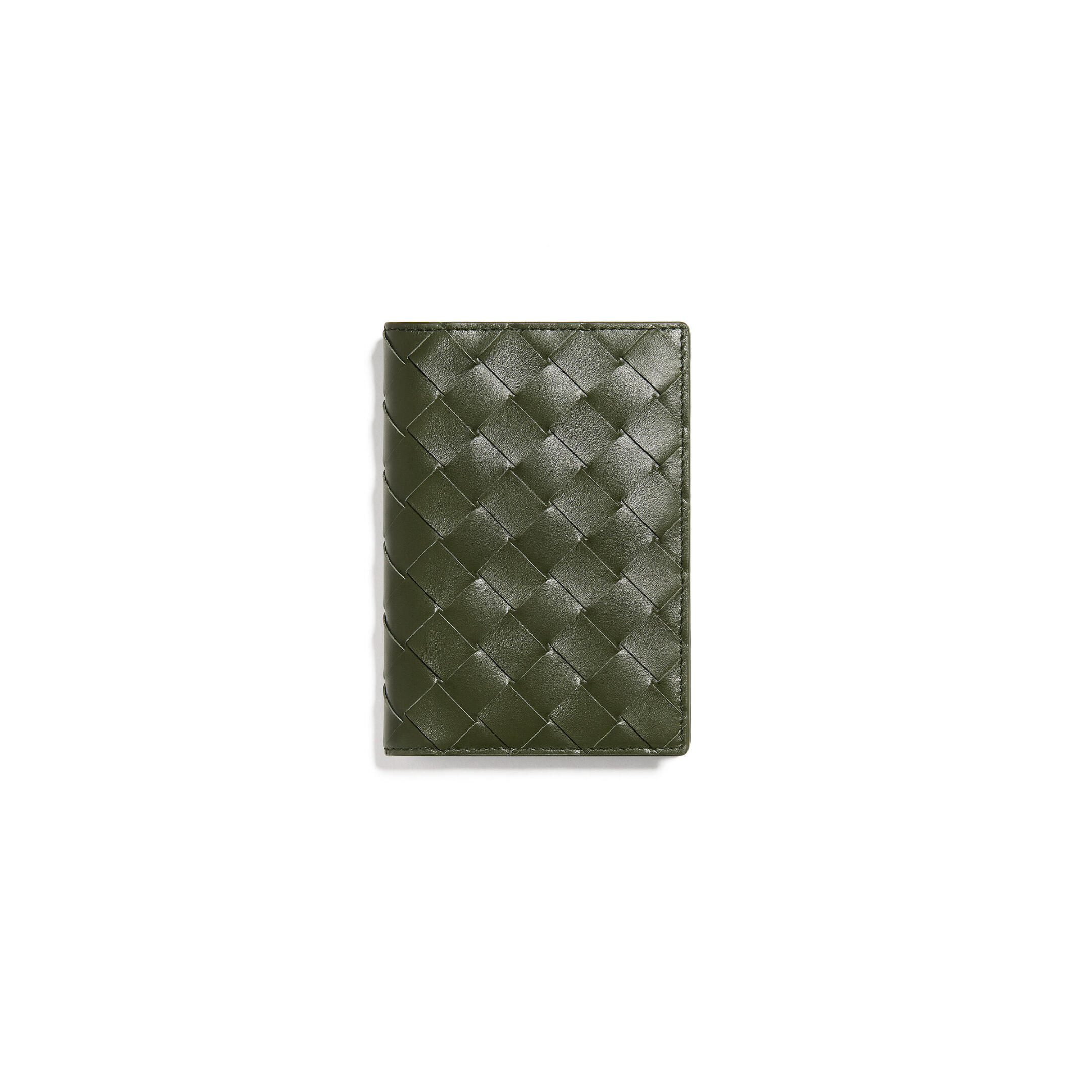 B0tt*ga Ven*ta INTRECCIATO PASSPORT CASE GREEN TWEED MINERAL 749441VCPQ63825 (13.6*9.5*0.5cm)